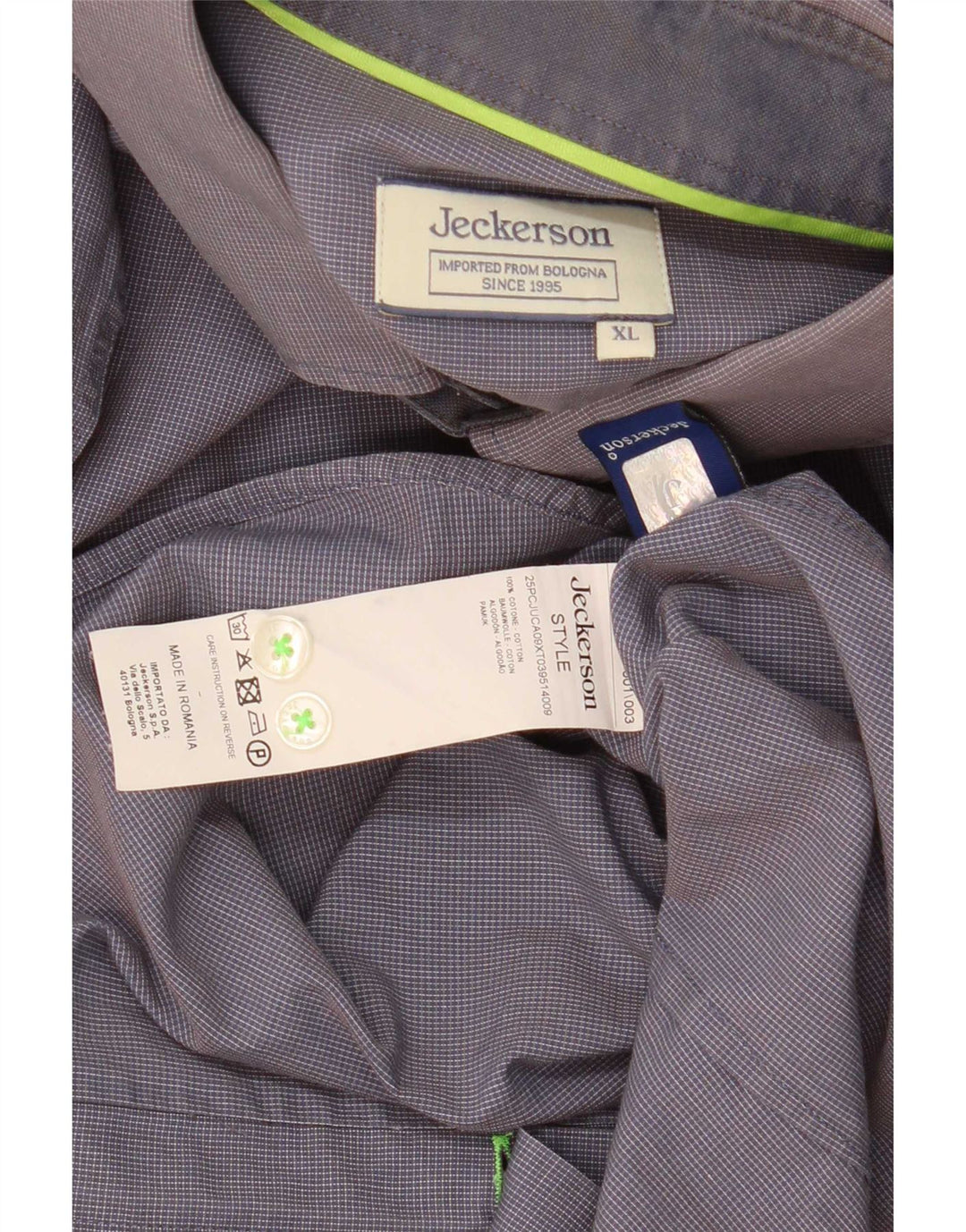 Мужская рубашка Jeckerson XL, синяя клетка, хлопок