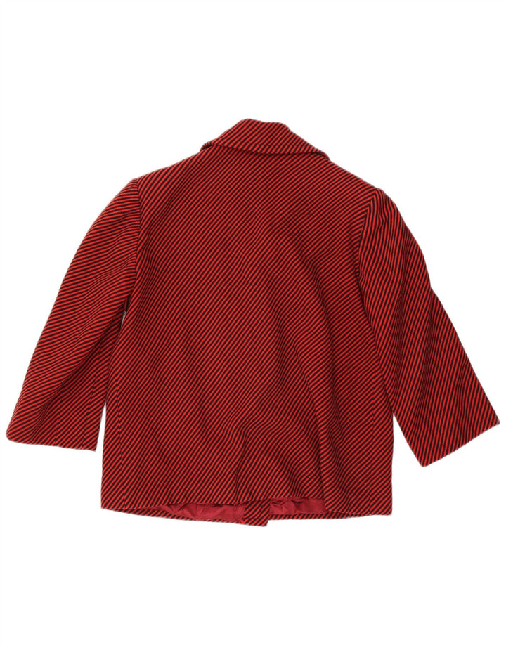 Винтажный женский пиджак с 3 пуговицами, Великобритания, 18 XL, красная полоска