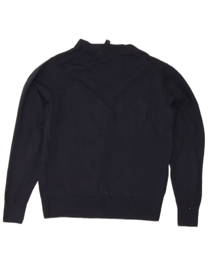 Мужской кардиган Zara, средний темно-синий шерстяной свитер