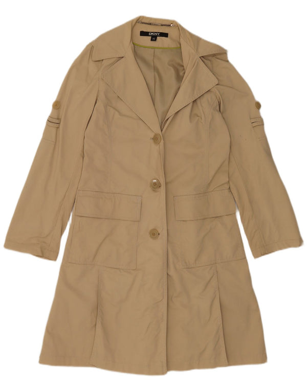 Женский плащ оверсайз Dkny UK 6 XS, коричневый хлопок