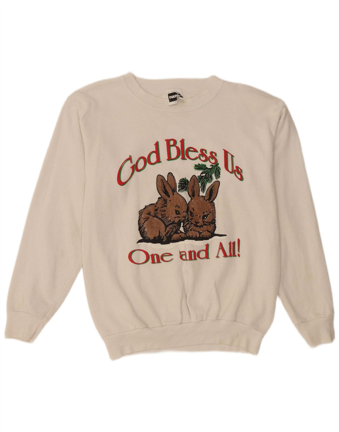 TULTEX Женский свитер с рисунком UK 16, большой белый хлопок