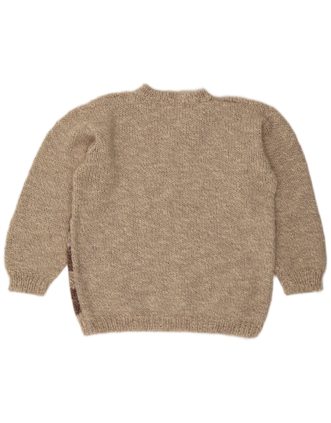 ВИНТАЖНЫЙ женский джемпер с v-образным вырезом, Великобритания, 16, большой, бежевый, цветной блок