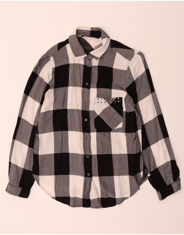 ZARA Womens Shirt UK 10 Small Black Gingham