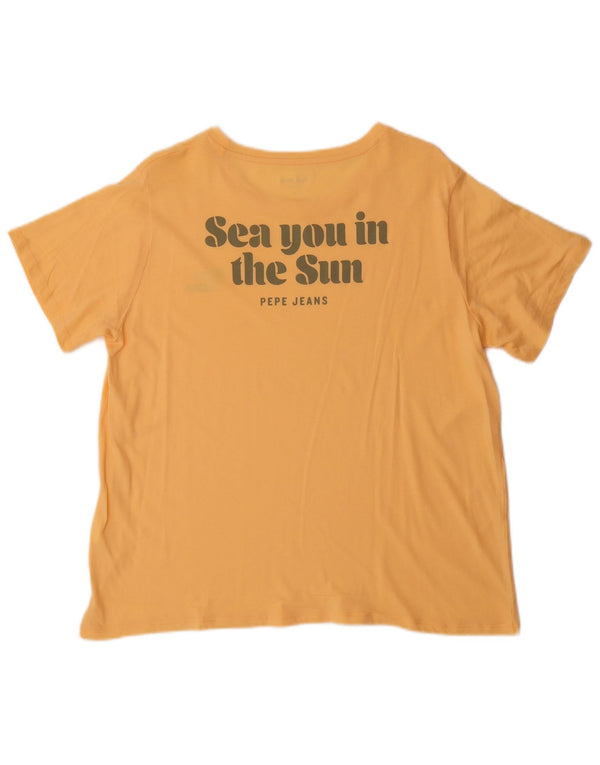 PEPE Jeans Женская футболка с рисунком Top UK 18 XL Желтый