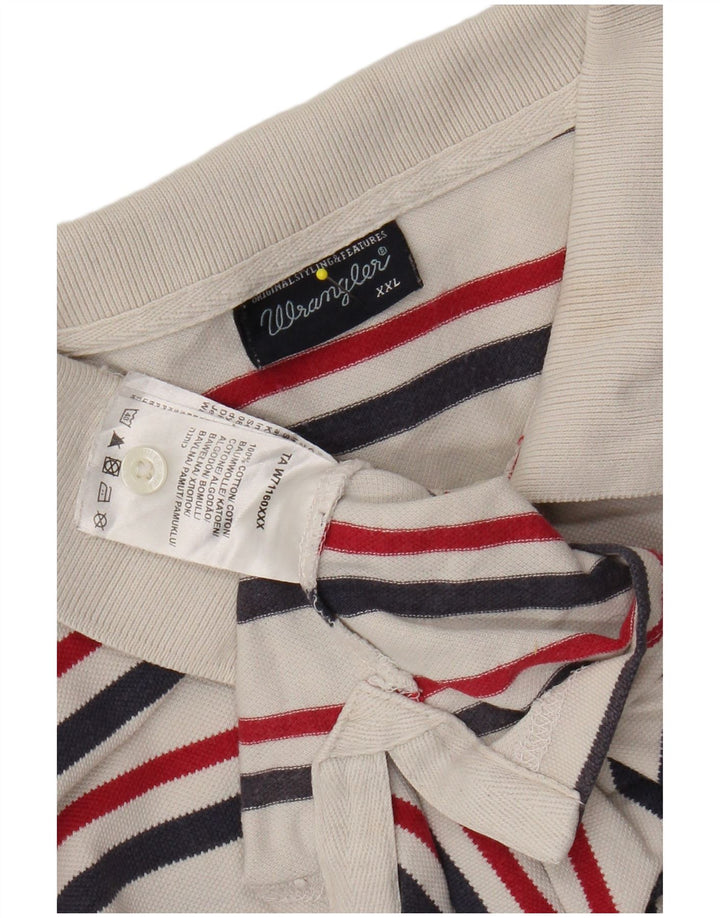 Рубашка-поло WRANGLER для мальчиков 15-16 лет, 2XL, хлопок в белую полоску