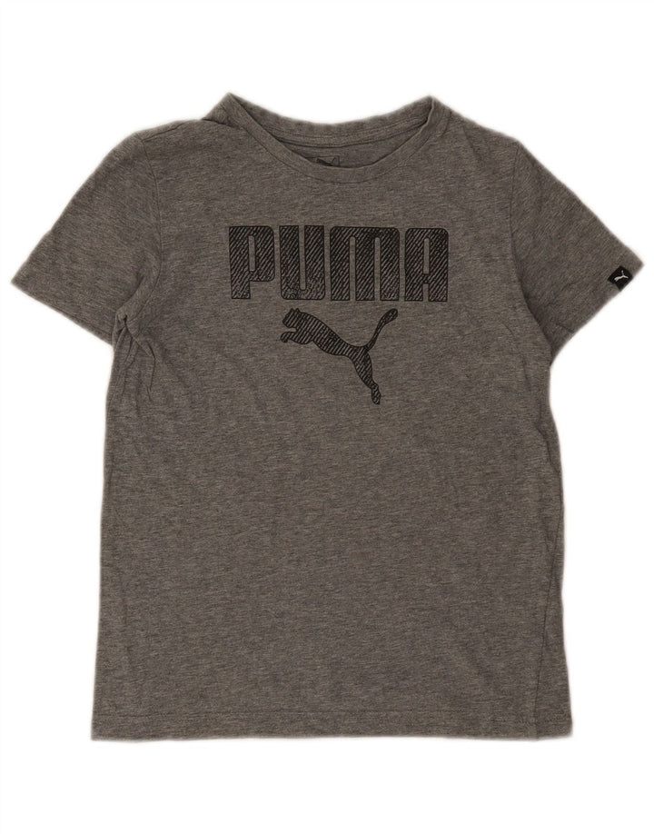 Футболка с рисунком Puma для мальчиков 11-12 лет, серая