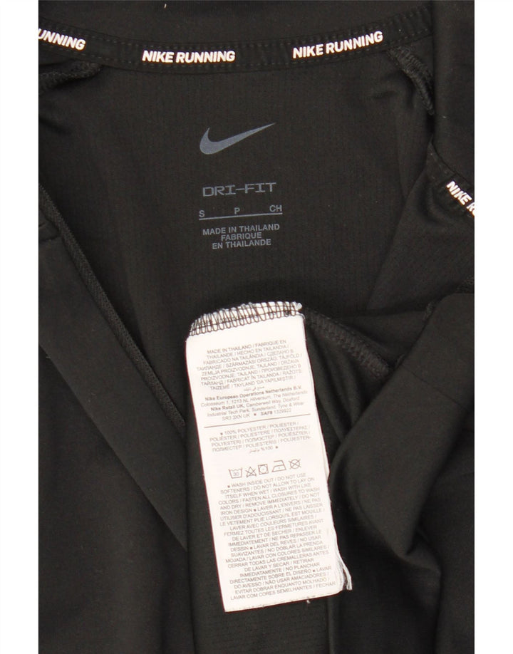 Женский пуловер с воротником на молнии NIKE Dri Fit UK 10, маленький черный цвет