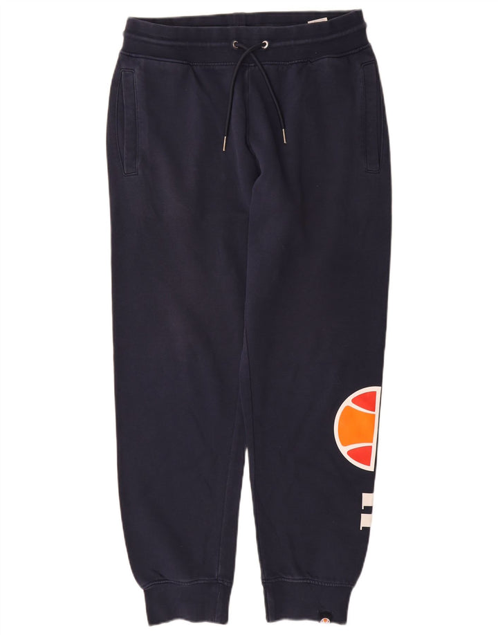Мужские спортивные брюки Ellesse с графическим рисунком, джоггеры, средний темно-синий, хлопок