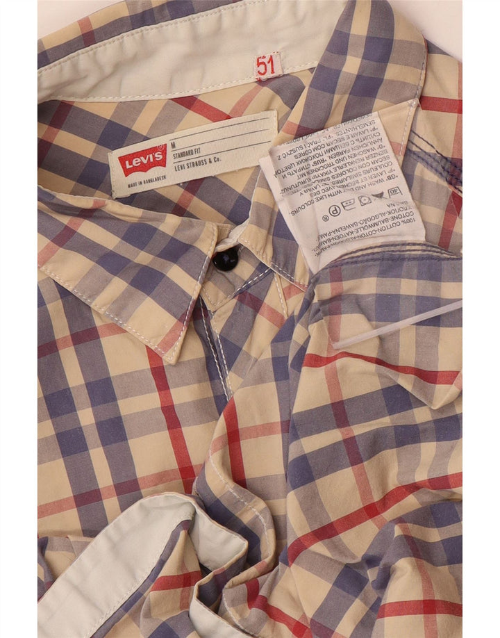 Мужская рубашка стандартного кроя Levi's, средний размер, разноцветная клетка, хлопок