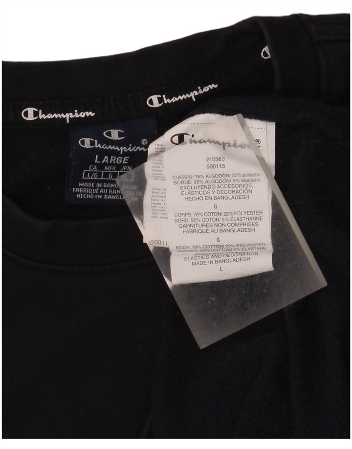 Мужской свитер CHAMPION, большой темно-синий хлопковый джемпер