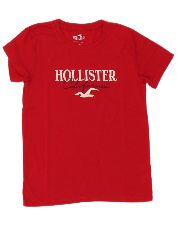 Женская футболка с рисунком Hollister Top UK 6 XS, красный хлопок