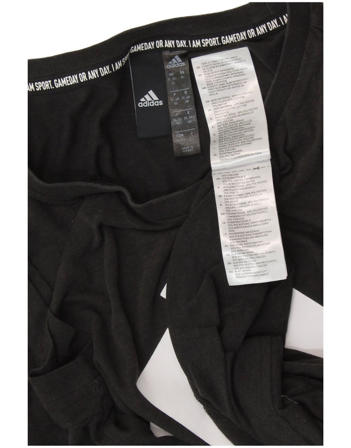 Женская футболка с рисунком ADIDAS Top UK 20/22 XL, черный хлопок