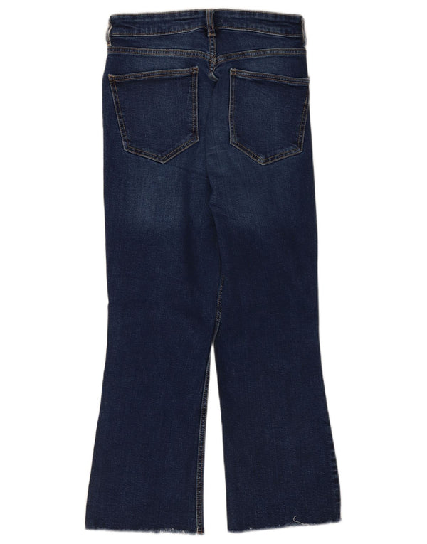 Женские укороченные расклешенные джинсы Zara EU 40 Medium W30 L25 Темно-синие