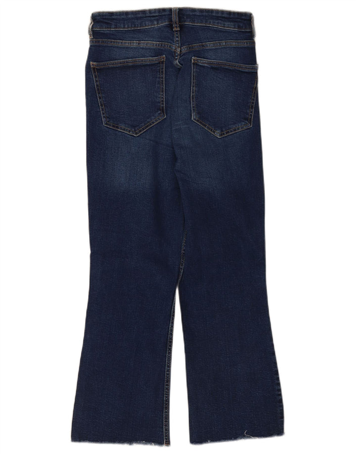 Женские укороченные расклешенные джинсы Zara EU 40 Medium W30 L25 Темно-синие