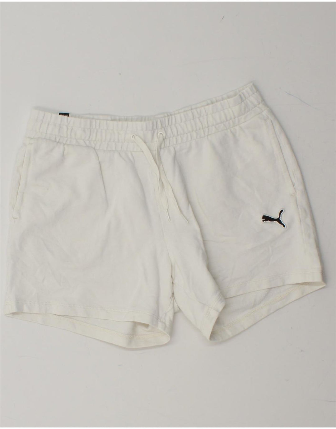 PUMA Womens Sport Shorts UK 14 Medium  White Cotton Vintage Puma and Second-Hand Puma from Messina Hembry 