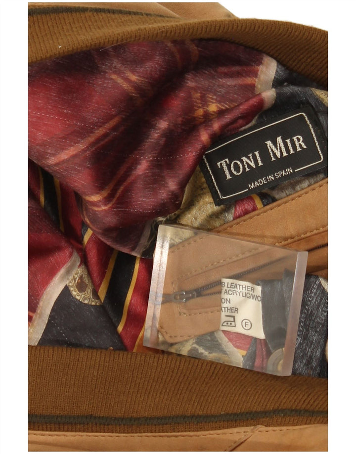 Мужская замшевая куртка-бомбер Toni Mir UK 42 XL Коричневая кожаная