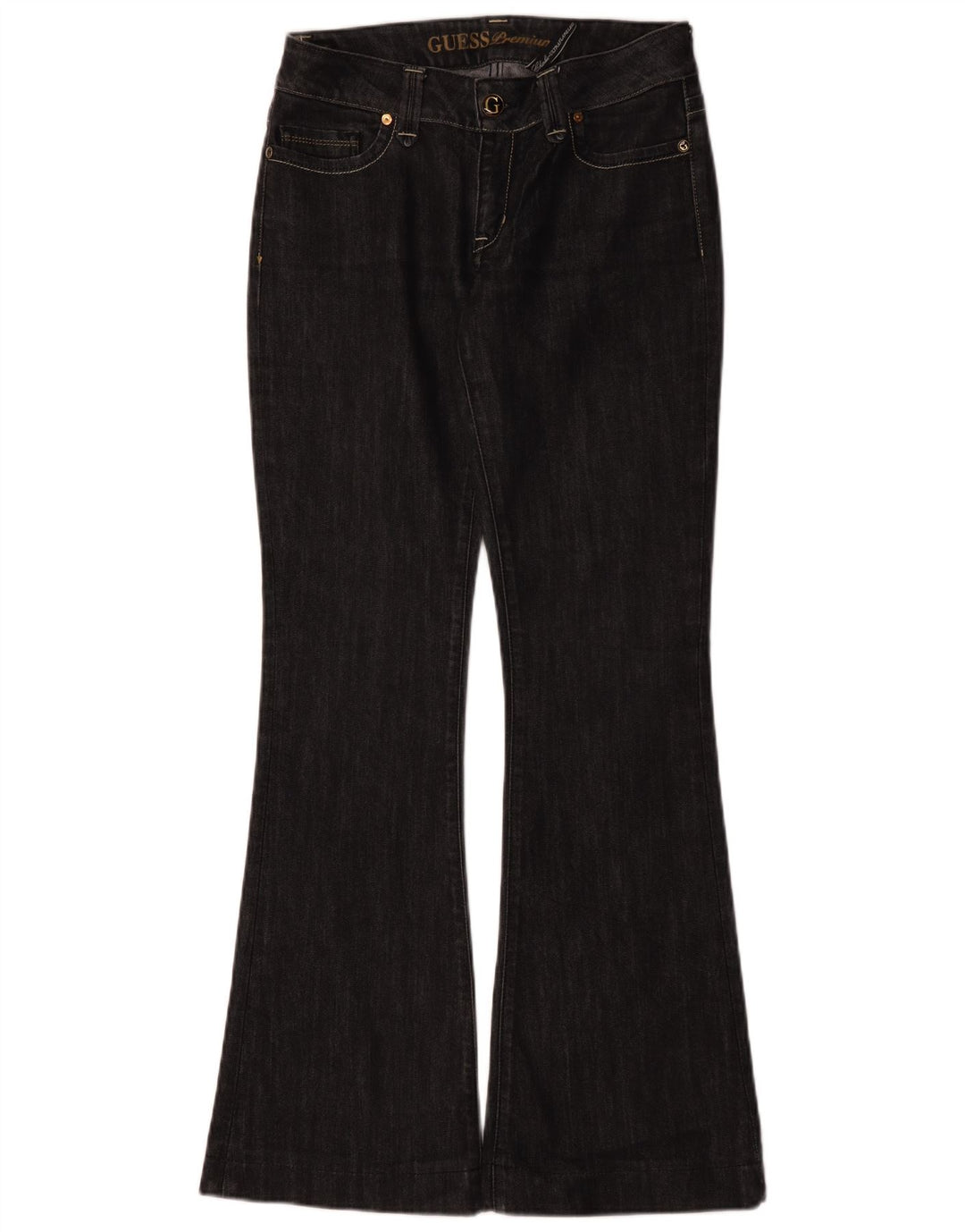 Женские расклешенные джинсы Guess W29 L32, черный хлопок