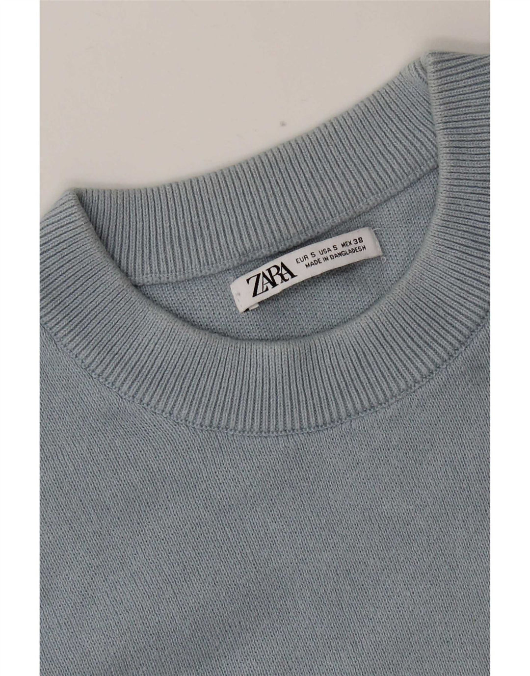 Мужской свитер с круглым вырезом Zara, маленький синий