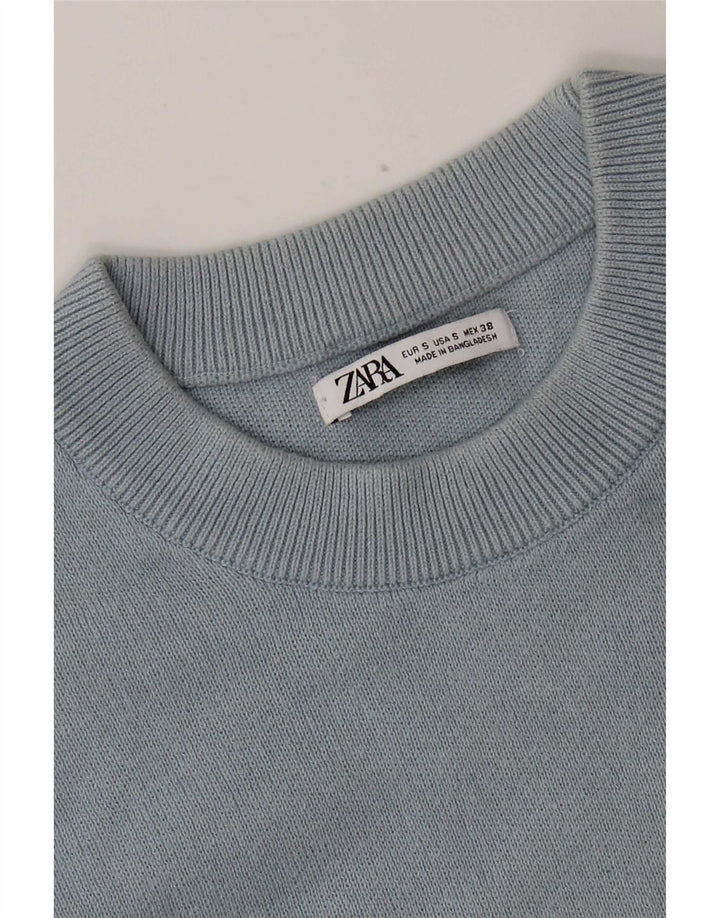Мужской свитер с круглым вырезом Zara, маленький синий
