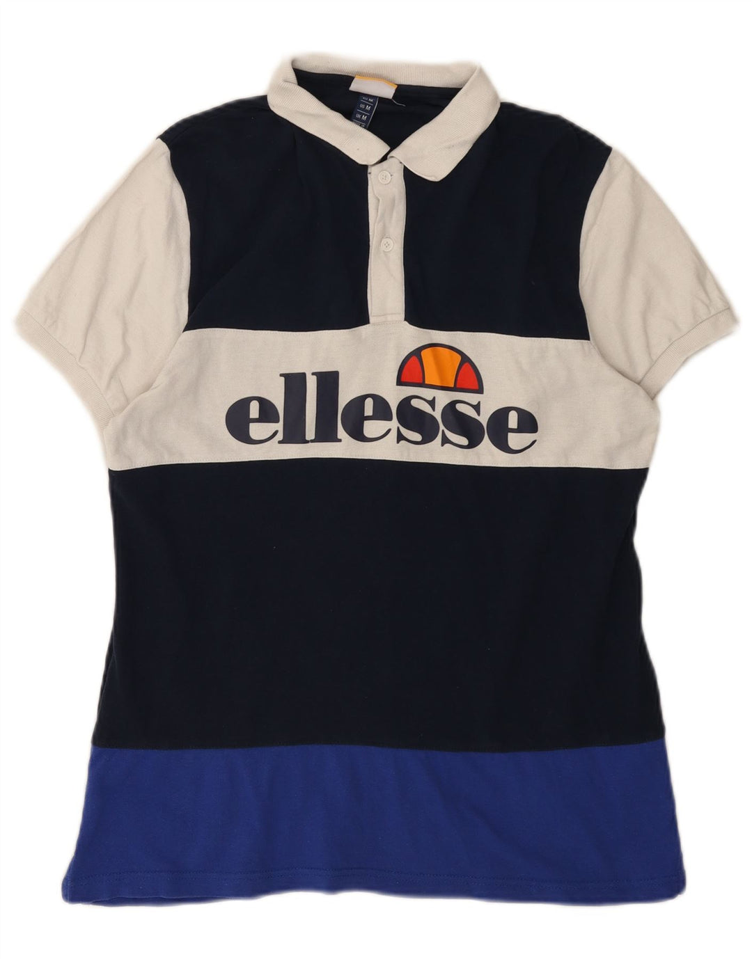 ELLESSE Мужская рубашка-поло с рисунком, средний разноцветный хлопок с цветными блоками