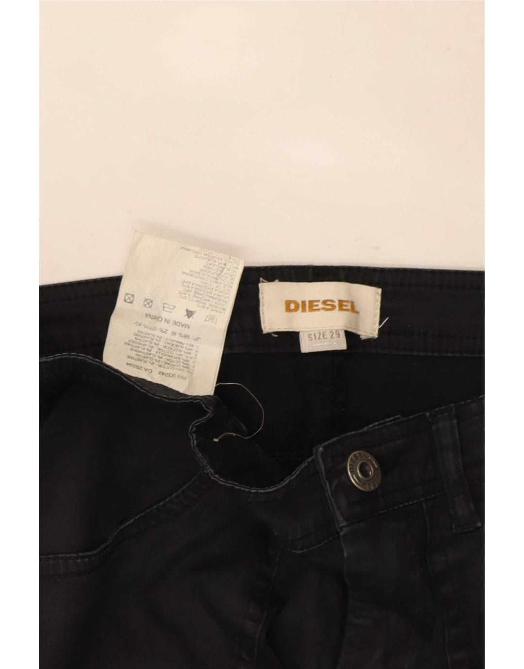 Женские узкие джинсы Diesel W29 L30, черный хлопок