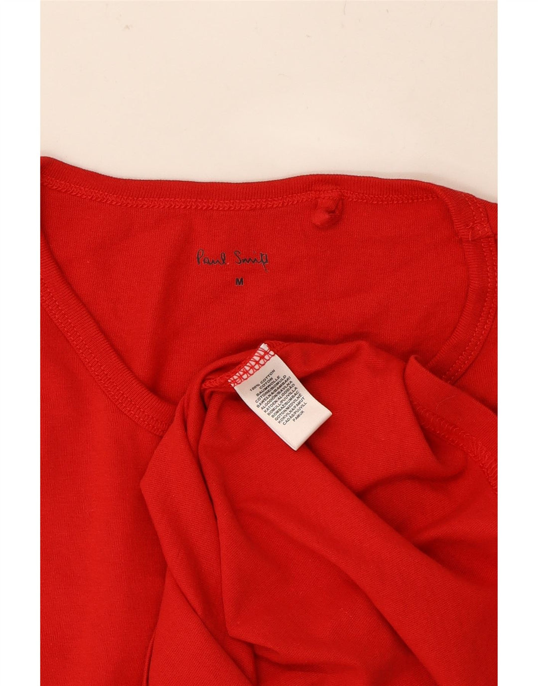 PAUL SMITH Mens T-Shirt Top Medium Red Cotton Vintage Paul Smith and Second-Hand Paul Smith from Messina Hembry 