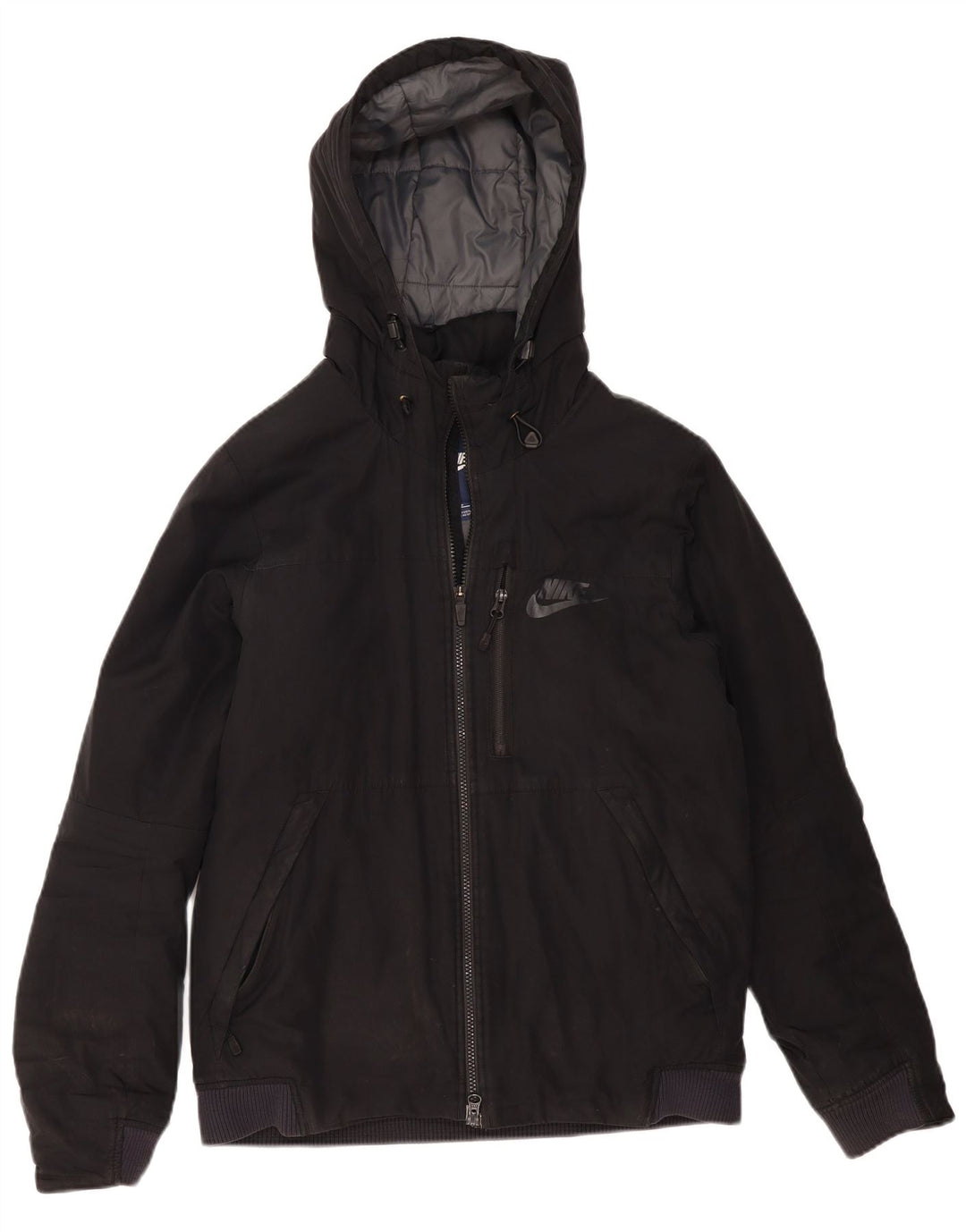 Мужская утепленная куртка с капюшоном Nike UK 36, маленькая черная, полиэстер