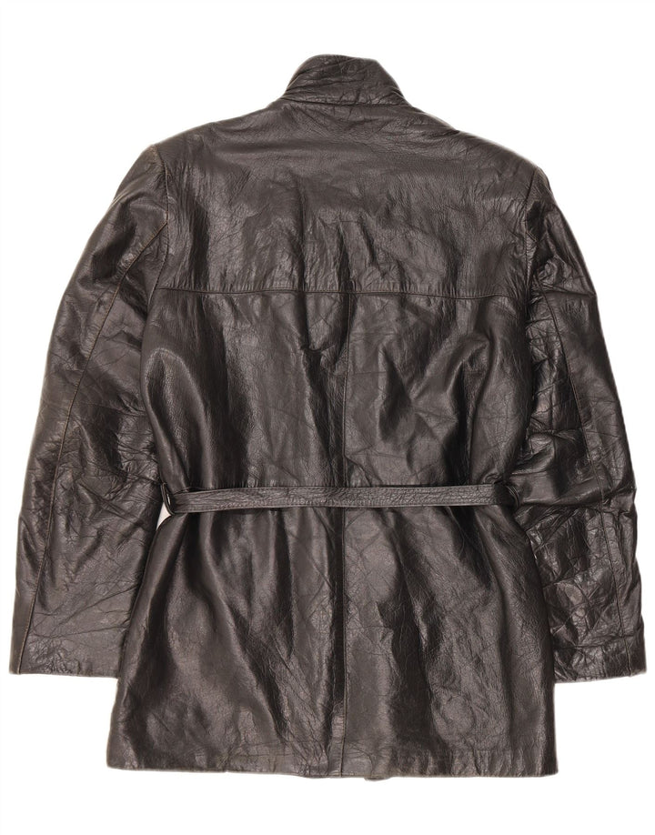Винтажная женская кожаная куртка IT 48 XL Черная