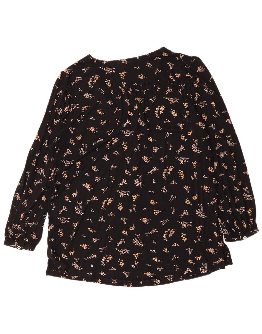 Женская блузка большого размера с длинным рукавом Fat Face, Великобритания 12, средний черный с цветочным принтом