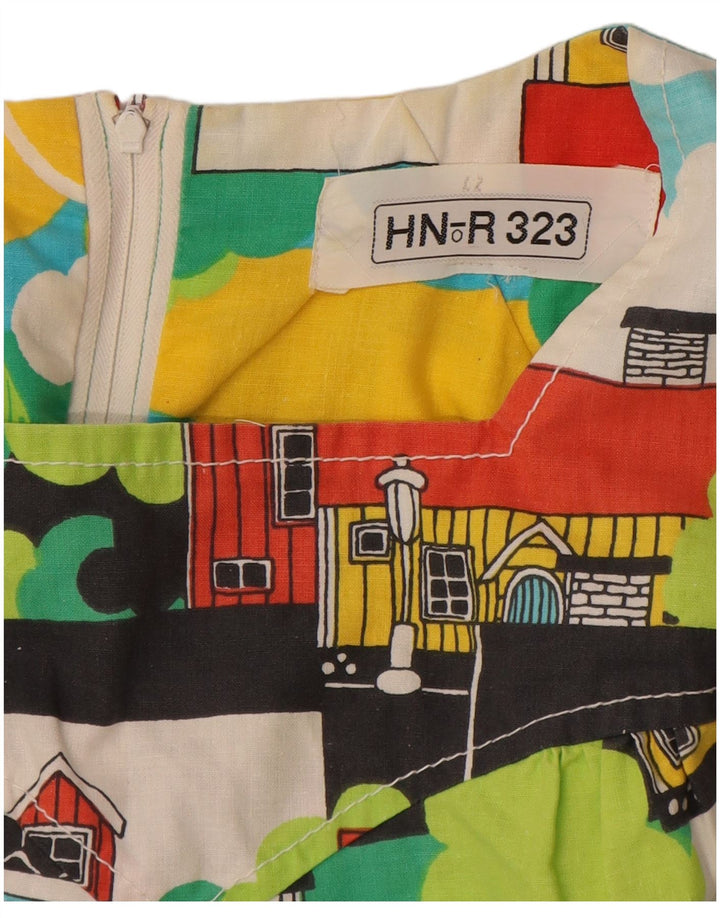 ВИНТАЖНОЕ базовое женское платье IT 42, новинка среднего размера с разноцветным цветочным принтом