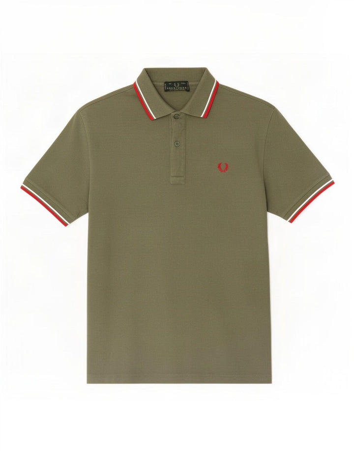 Мужская рубашка поло Fred Perry, хлопок цвета хаки, большой размер