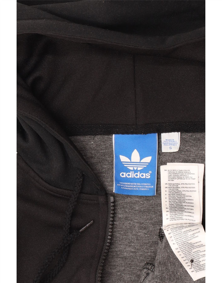 Adidas Мужской свитер с капюшоном на молнии, маленький черный полиэстер
