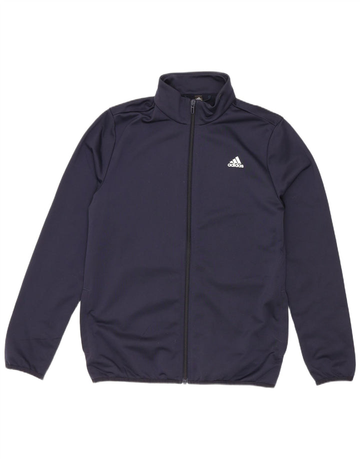 Спортивный костюм Adidas для мальчиков с графическим рисунком, верхняя куртка 13–14 лет, темно-синий полиэстер
