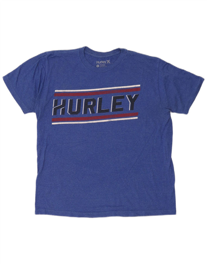 Мужская футболка премиум-класса Hurley с графическим рисунком, большой синий полиэстер