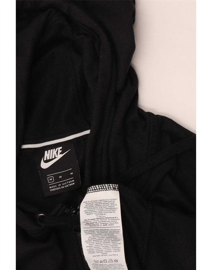 Женский укороченный свитер с капюшоном на молнии большого размера Nike UK 14, средний черный полиэстер