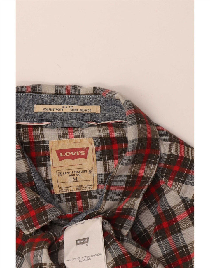 Мужская фланелевая рубашка приталенного кроя Levi's, хлопковая красная клетка среднего размера