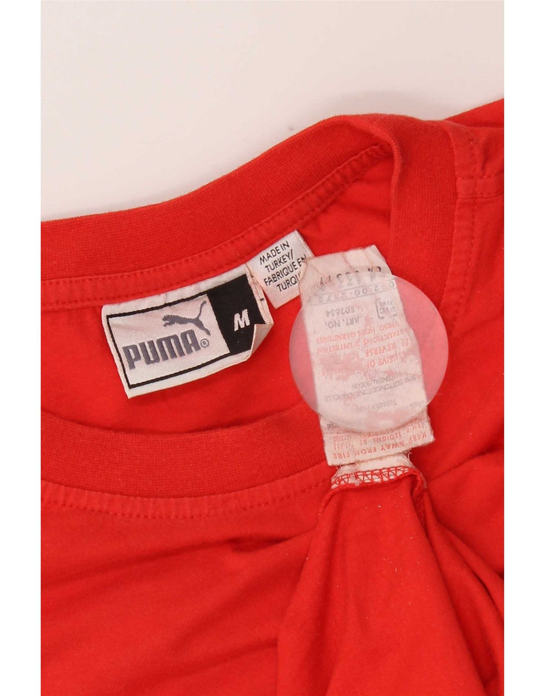 Мужская футболка с рисунком Puma, хлопковый топ среднего красного цвета