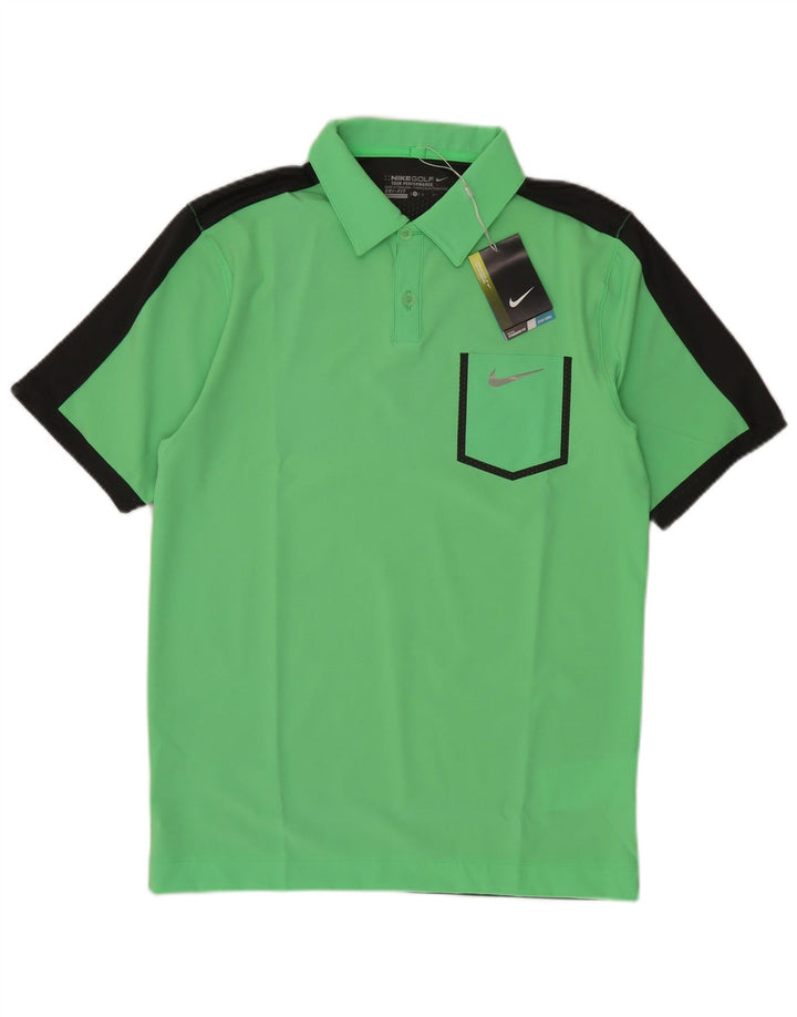 Мужская рубашка-поло Nike Dri Fit, маленький зеленый цвет, полиэстер