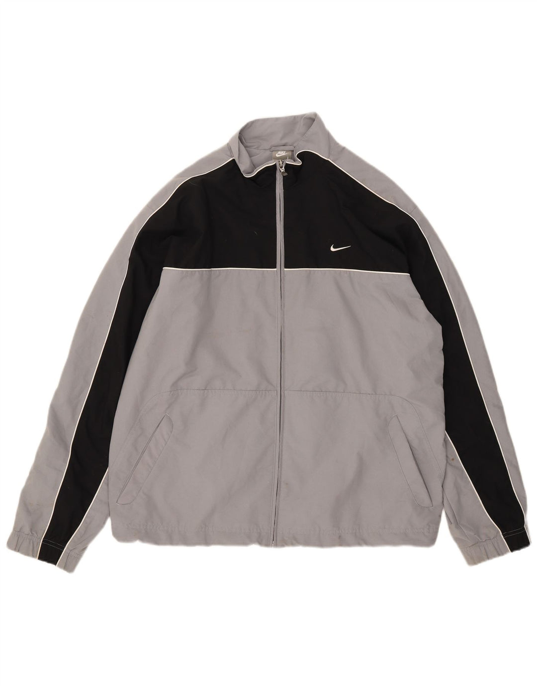 Мужская спортивная куртка Nike UK 41/43, большой серый полиэстер с цветными блоками