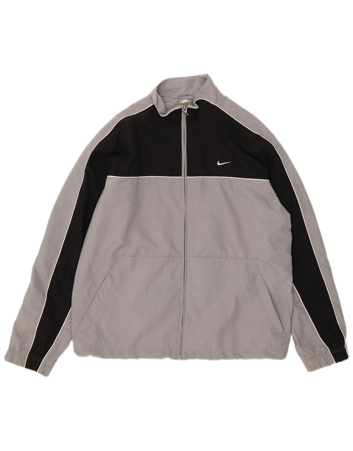 Мужская спортивная куртка Nike UK 41/43, большой серый полиэстер с цветными блоками