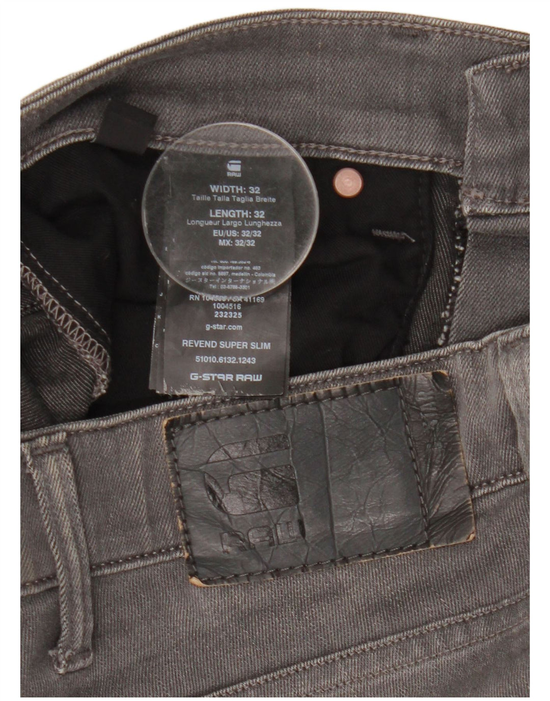 Мужские джинсы G-Star Revend Slim W32 L27, серый хлопок