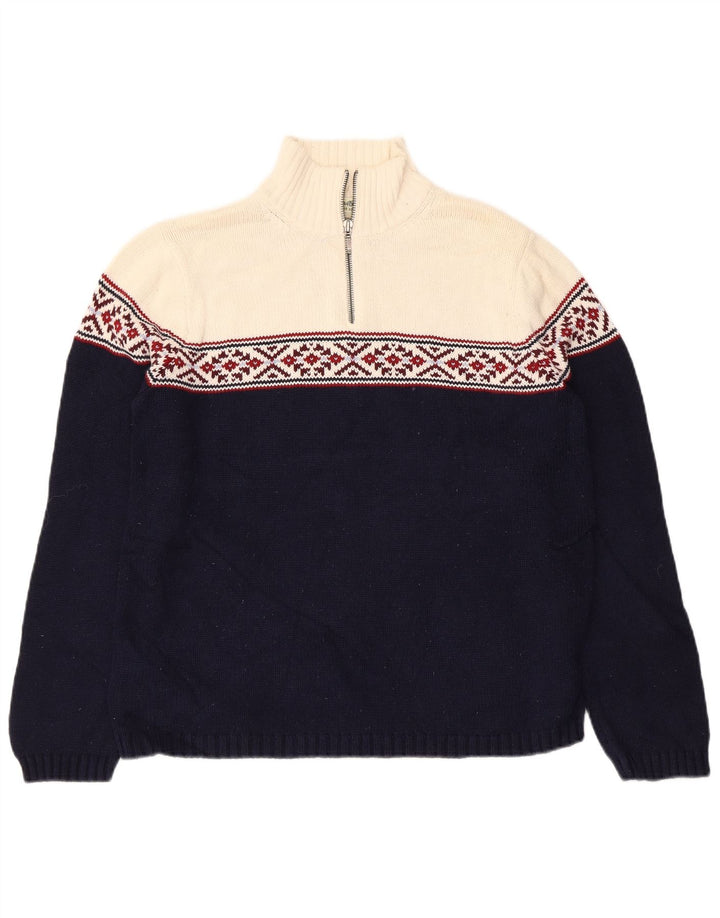 Женский джемпер с воротником на молнии EDDIE BAUER UK 14, средний темно-синий