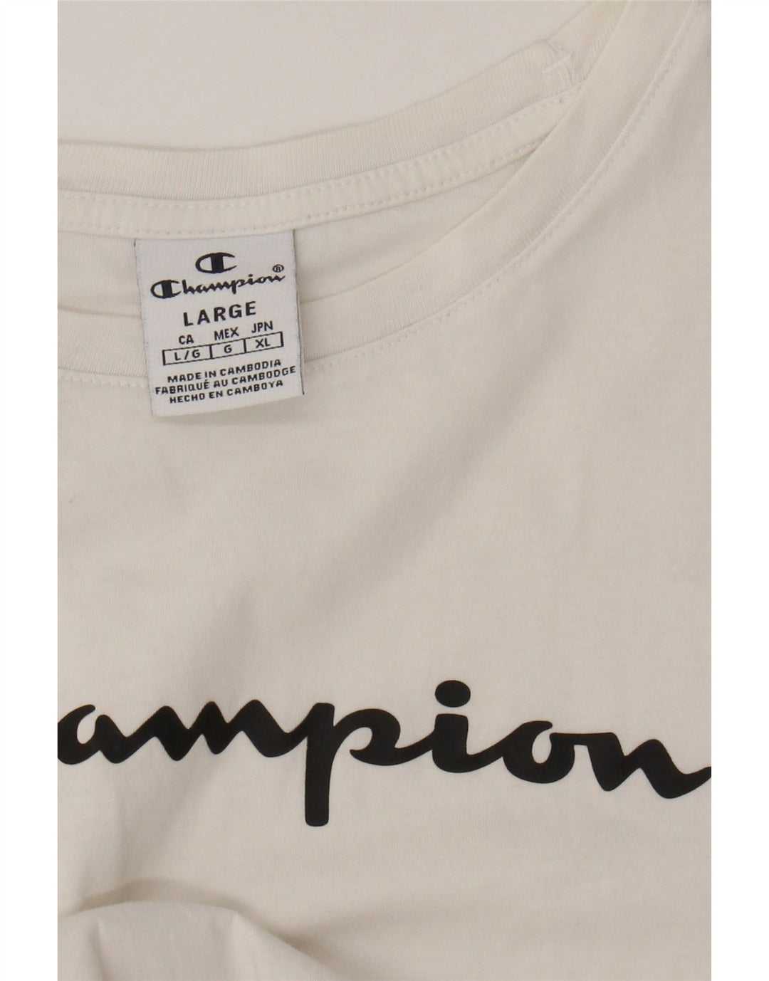 CHAMPION Womens Graphic T-Shirt Top UK 14 Large White