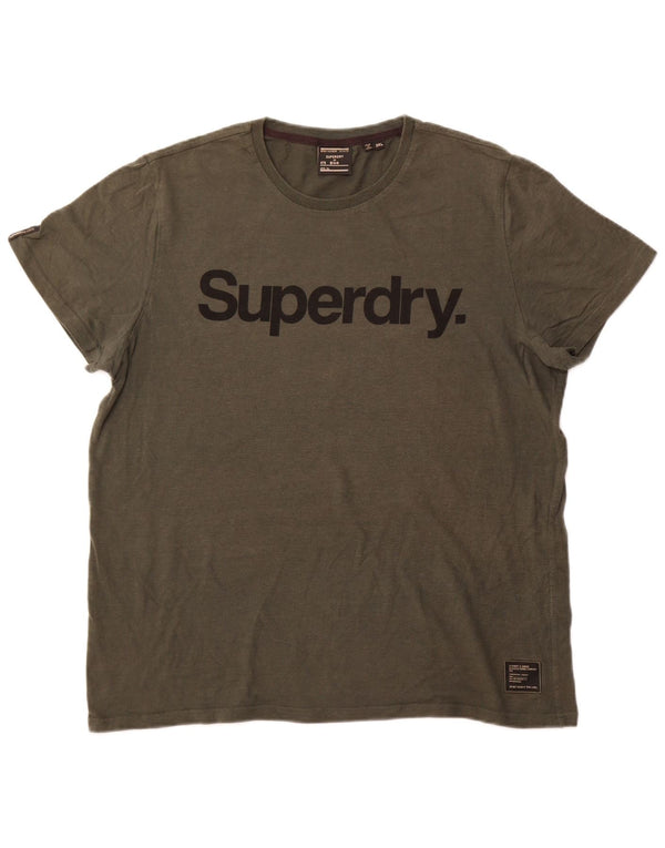 Мужская футболка с рисунком Superdry 3XL, цвет хаки, хлопок