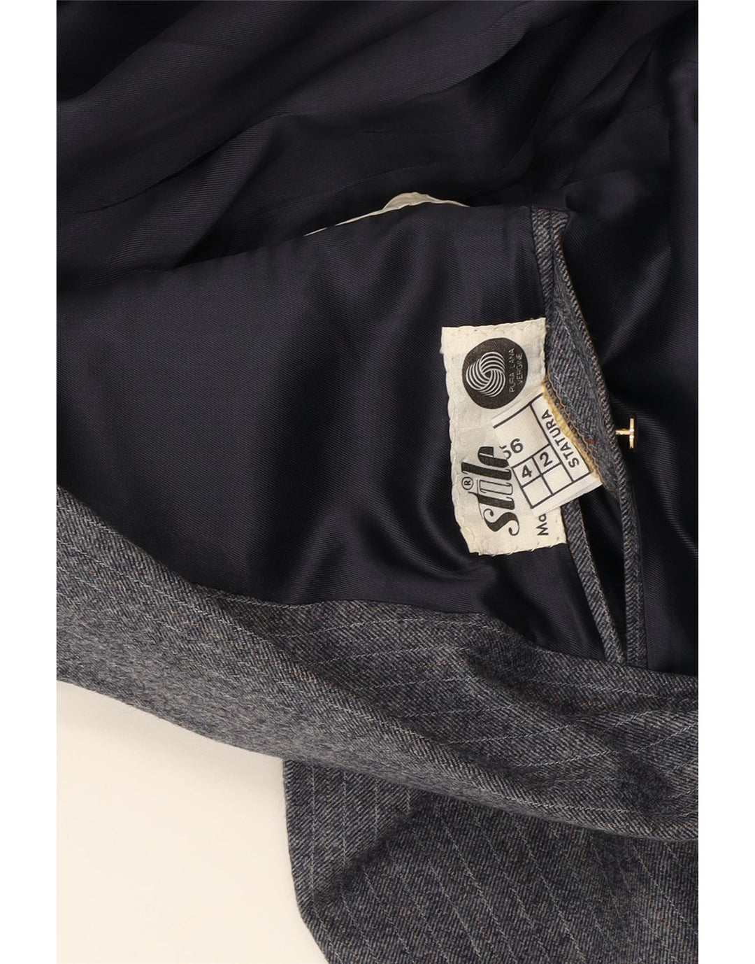 VINTAGE Mens 2 Button Blazer Jacket EU 42 XL Navy Blue Pinstripe Classic Vintage Vintage and Second-Hand Vintage from Messina Hembry 