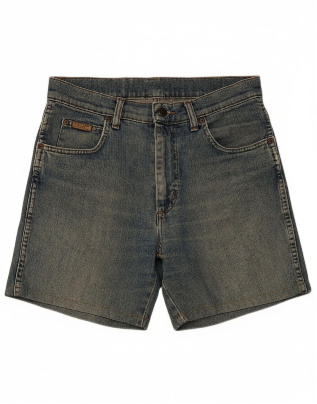 Женские джинсовые шорты Wrangler W31, хлопковые, среднего синего цвета