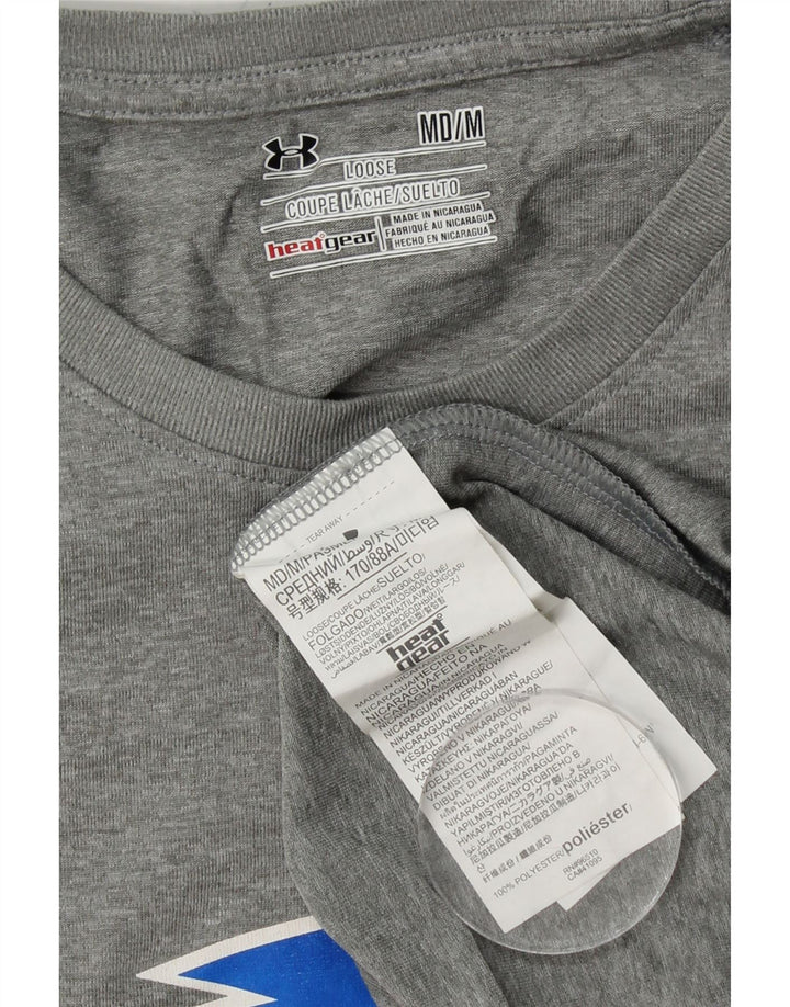 UNDER ARMOR Мужская футболка с рисунком Верх среднего серого цвета из полиэстера