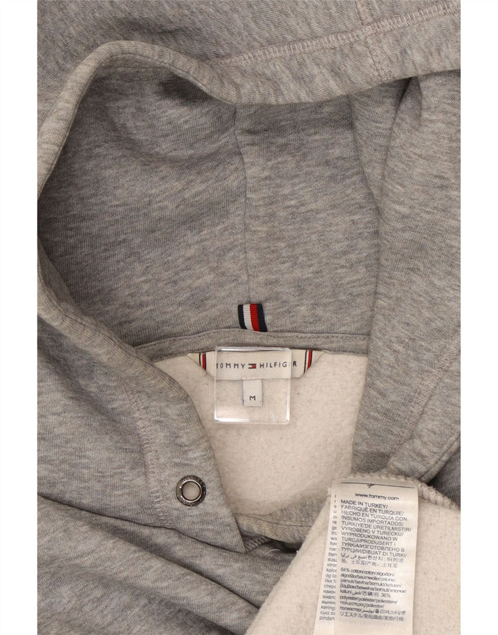 TOMMY HILFIGER Женский джемпер с капюшоном оверсайз с рисунком UK 14 Средний серый