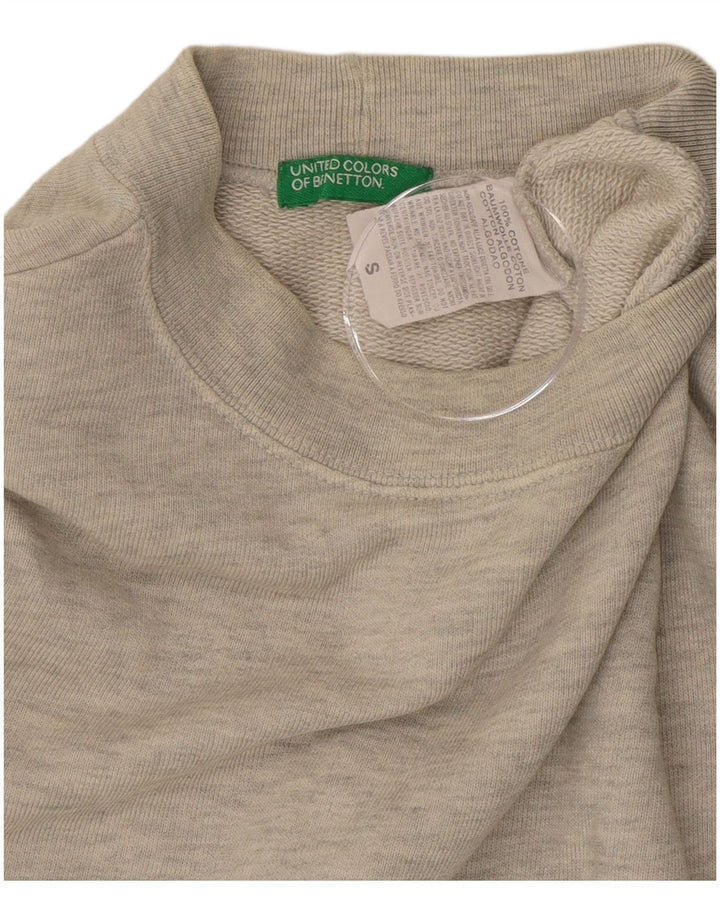 BENETTON Мужской свитшот с графическим рисунком, маленький серый хлопковый джемпер с цветными блоками