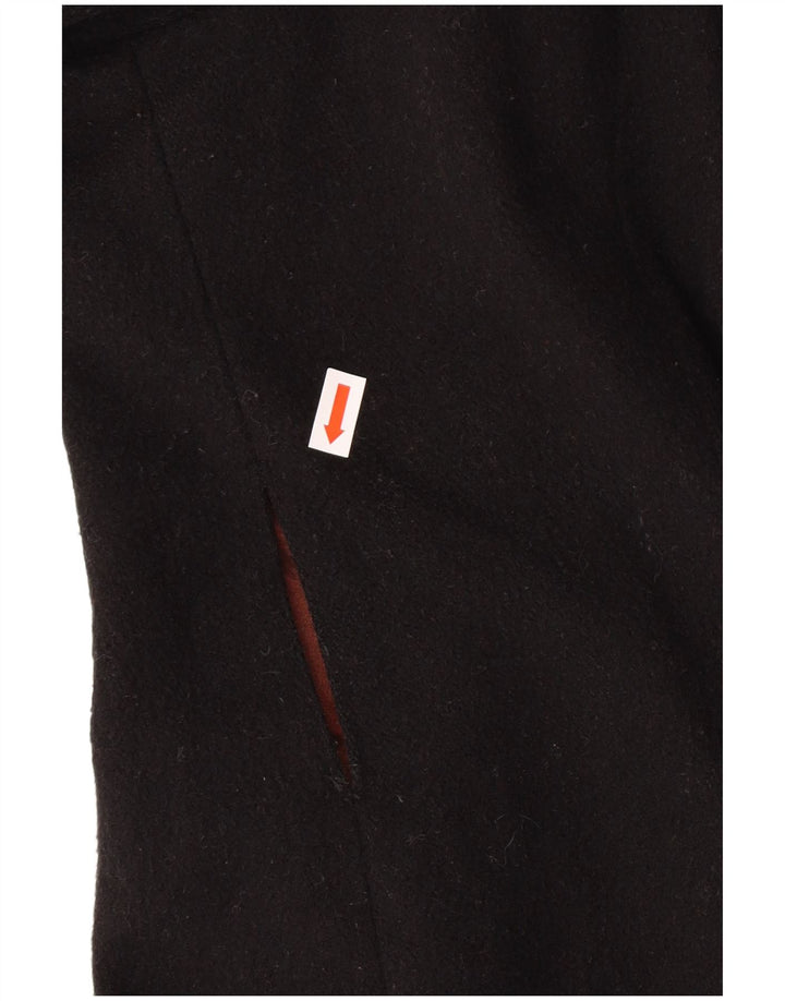 LAURA ASHLEY Женское пальто UK 12 Среднее черное шерстяное